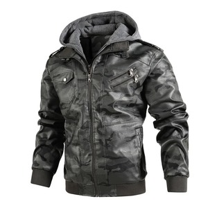 Chaqueta de cuero de piel de vaca de manga larga para hombre al mejor precio, chaqueta de trabajo personalizable, diseño de camuflaje, estilo de moda para primavera - Product Image 6