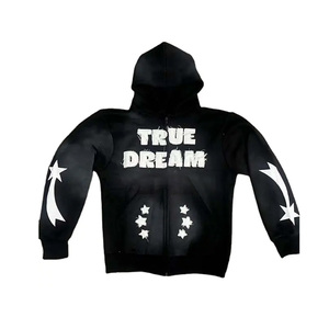 Sweat à capuche personnalisé pour hommes en coton éponge française Streetwear Pullover Distressed Hoodie - Product Image 2