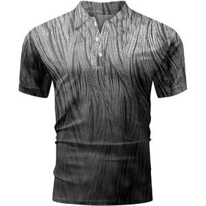 2025 Logo personnalisé 88% Polyester 12% Spandex motif impression Sublimation séchage rapide coupe ajustée tricot Golf t-shirts Polo pour hommes - Product Image 4