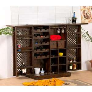 Madera maciza Jali Bar Kitchen Islands & Carts Aparadores elegantes Producto - Product Image 2