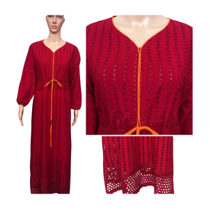 Vintage Modest Dubai <b>Kaftan</b> Jalabiyat – Floral Printed Organza Dress with <b>Sequin</b> Embroidery, Modern Islamic Wear for Women - Product Image 4