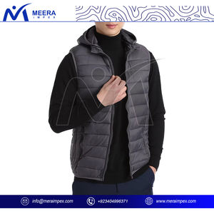 Chaqueta acolchada sin mangas resistente al agua a prueba de viento moderna y elegante, chaleco de nailon de alta densidad con cuello levantado para invierno - Product Image 3