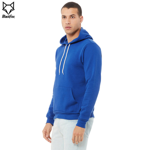 Men's <b>Royal</b> <b>Blue</b> Hooded Sweatshirt Regular Fit Cotton <b>Fleece</b> Casual Pullover With Front Pocket - Product Image 5