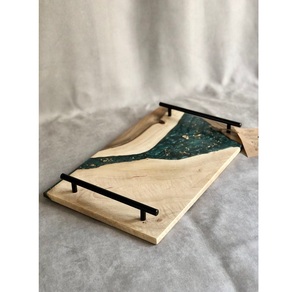 ถาดเสิร์ฟไม้และเรซิ่นทำด้วยมือสำหรับบ้านและร้านอาหารสุดหรู - Product Image 1