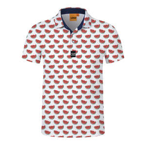 Cómodos polos de sublimación personalizados para hombres con estampados y tela de algodón de alta calidad de talla grande - Product Image 3