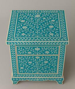 PromotionIndian hecho a mano Floral hueso incrustaciones madre de perla con incrustaciones 3 cajones mesa auxiliar dormitorio sala de estar muebles por f s i - Product Image 3