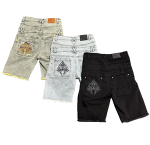 Pantalones Cortos de Algodón para Hombre, Estilo Vintage, Holgados, con Parches Bordados, Lavado Ácido, Personalizados - Product Image 2