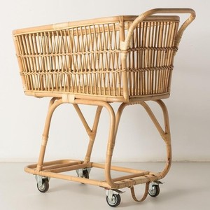 Producto Premium hecho a mano, carrito de supermercado de ratán, carritos de compras pequeños de madera, accesorios para carrito de compras para bebés y niños pequeños - Product Image 3