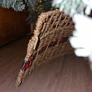 Tissé à la main naturel ferme jonc de mer arbre de noël jupe vacances jupe couverture avec ruban pour la décoration de la maison du Vietnam - Product Image 4