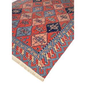 Alfombras de Lana Anudadas a Mano con Diseño Geométrico Nuray, 9x12, Patrón Abstracto Rectangular para Pasillo, Sala de Estar y Dormitorio en Rojo y Naranja-Pae-4921 - Product Image 2