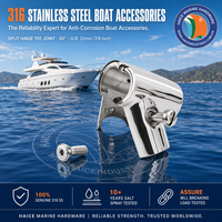 Charnière fendue en acier inoxydable 316 pour usage maritime, joint en T, 60 degrés, diamètre extérieur Accessoire de main courante pour yacht et bateau, tube de 22 mm (7/8 pouce)