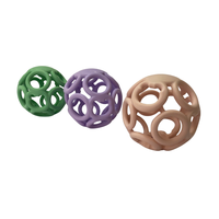 Anneau de dentition souple en silicone de qualité alimentaire en forme de balle pour bébé, jouet de dentition 0-24 mois, cadeau avec option de logo personnalisé