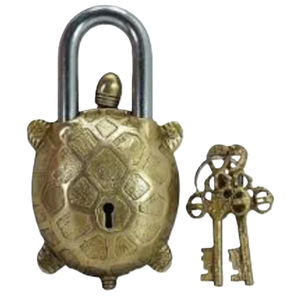 Cerradura de puerta de latón con forma de tortuga dorada para hogares al mejor precio de la India Candado de puerta de latón antiguo a precio mayorista - Product Image 1