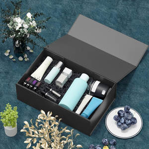 Caja de regalo negra, Cajas de Regalo de 9,5x6x3 pulgadas para regalos con tapas Cierre magnético Rectángulo plegable para padrino - Product Image 5