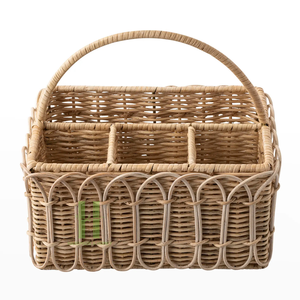 Cesta de picnic de ratán ideal con 4 compartimentos Cesta de almacenamiento de ratán OEM Cesta de picnic de mimbre tejida Variedad de tamaños de Vietnam - Product Image 5
