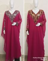 Abaya d'été légère qualité ornée de paillettes perlée à la main Abaya Cardigan caftan robe moyen-orient pleine longueur Caftan