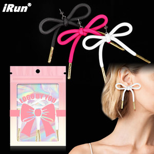 IRun Design creativo colori personalizzati corda rotonda <span class=keywords><strong>orecchini</strong></span> alla moda lacci delle scarpe <span class=keywords><strong>orecchini</strong></span> con punte d'oro - Product Image 1