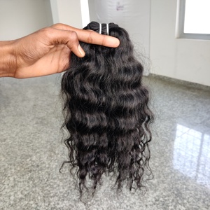 Extensiones de cabello humano virgen de templo indio Natural 100% Paquetes de cabello humano crudo alineados con cutícula - Product Image 3