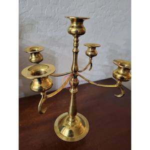 Fantastic Design Brass Classic Home Decoration Candelabra Superb Quality 5 Arms <b>Gold</b> Polished <b>Candle</b> Jar Lightning Decorative - Product Image 3