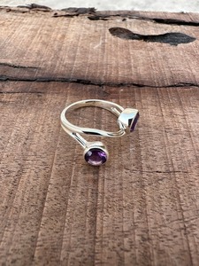 Anillo de piedras preciosas de amatista de estilo bohemio de Plata de Ley 925, regalo de joyería de boda hecho a mano para mujer - Product Image 3