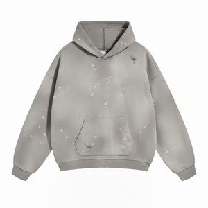 Sweat à capuche vieilli de qualité supérieure 100 % coton, couleur personnalisée, vêtement d'hiver décontracté, motif uni brodé, respirant, vente en gros à bas prix - Product Image 1