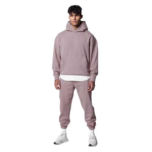 Chándal personalizado de fabricantes al por mayor para hombre, Sudadera con capucha y pantalones de chándal bordados con apliques de talla grande, conjuntos para unisex - Product Image 6