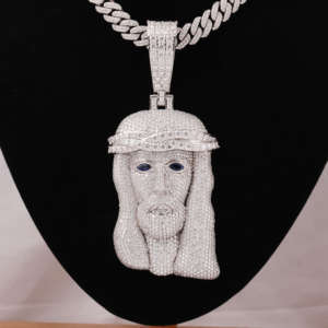 Jesús Cristo retrato Moissanite personalizado diamante colgante 925 plata esterlina completo helado Moissanite colgante regalo para él - Product Image 2