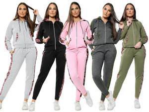 Women's 2PCS Printed <b>100</b>% Cotton Front Logo Loungewear Set Top Hoodies & Pants Tracksuit - Product Image 5