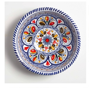 Assiettes en céramique jaune brunâtre faites à la main de 8 pouces bols ustensiles de cuisine et vaisselle finis brillants plaqués - Product Image 3