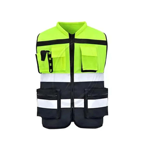 Chaqueta Bomber reflectante de poliéster 100% de alta calidad, nuevo estilo, ropa de trabajo para adultos, chaleco de seguridad con 6 bolsillos, transpirable y elegante - Product Image 2