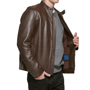 Venta al por mayor Otoño Invierno Tallas grandes Moda Hombres Chaquetas de cuero Color sólido Cremallera Cuero Casual PU Chaqueta - Product Image 4