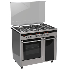Cuisinière à gaz semi-professionnelle 60x90 autoportante en acier inoxydable SABAF avec triple brûleur et four à gaz avec lave-vaisselle - Product Image 2