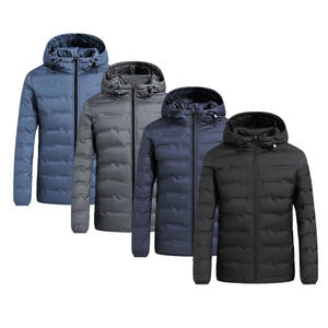 Vestes d'hiver en duvet de canard matelassées imperméables de haute qualité pour hommes avec capuche, personnalisées, solides, pour l'extérieur, livraison DDP - Product Image 2