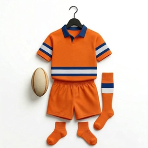 Ensemble complet d'uniformes de rugby avec maillot, short et chaussettes, conçu pour les écoles et les universités, respirant, antibactérien, séchage rapide - Product Image 1