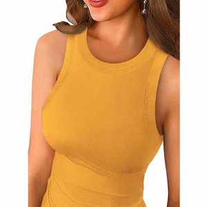 Top Corto de Lona Ecológico y Transpirable para Mujer, Manga Corta, Largo Regular, con Espalda Ajustable - Product Image 2