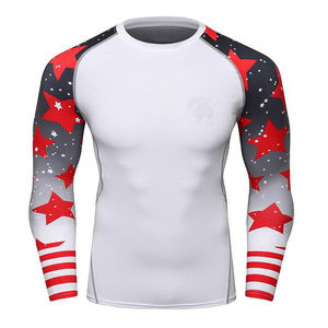 Meilleur fabricant de rashguards MMA de qualité supérieure en Spandex/Polyester, ajustés pour hommes, faible MOQ - Product Image 2