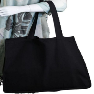 Bolso de mano de lona de algodón con logotipo impreso personalizado grande de alta resistencia para mujer, bolso de compras de playa en blanco, reutilizable ecológico - Product Image 1