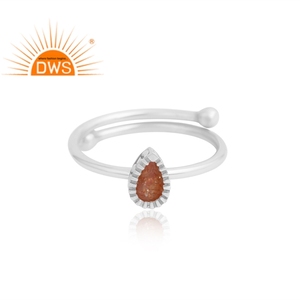 แหวนพลอยอัญมณีจากดวงอาทิตย์ธรรมชาติทำจากเงินสเตอลิง925ผลิตตามแบบ - Product Image 3