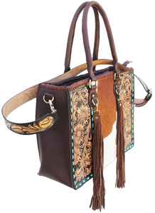 Sac fourre-tout pour femme en cuir véritable, fait main, style bohème vintage, design antique, bandoulière unique, taille personnalisable, haute qualité - Product Image 4