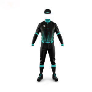 Uniformes de béisbol Jersey personalizado blanco y azul sublimación botones completos conjunto de béisbol de alta calidad - Product Image 3