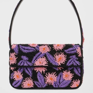 Purple <b>pink</b> colour Indian Fashion Style Handmade Beaded Designer Clutch <b>Bag</b> Bohemian Style Evening Shopping <b>Party</b> Shoulder <b>Bags</b> - Product Image 1