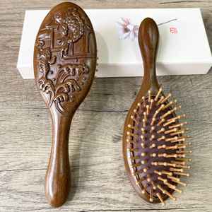 Peine de Madera para Masaje Capilar con Logotipo Personalizado, Pulido, Duradero, de Alta Calidad, Hecho a Mano con Madera Natural, de Dientes Anchos, Herramienta para el Cuero Cabelludo, a Z ENTERPRISES - Product Image 4