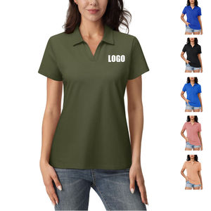 Customized Printed Golf wear Polo T Shirts Promotional Breathable T Shirts Comfortable Crop <b>Top</b> Women Polo T Shirts - Product Image 1