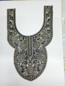 Parche texturizado para cuello con base de red y bordado artístico con trabajo de lentejuelas para blusa étnica india Kurti - Product Image 5