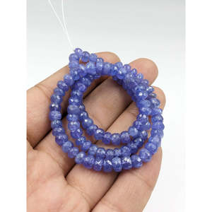 Perles de Tanzanite facettées en forme de rondelle, pierres précieuses naturelles, 5,5-6,5 mm, bleu/violet, calibrées, en vrac, pour la fabrication de bijoux - Product Image 2