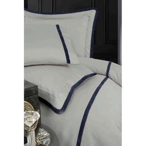 Juego de Ropa de Cama de Lujo de 6 Piezas, Tamaño King, Satén de Algodón, Funda Nórdica XL, Sábana Ajustable, Fundas de Almohada con Patrón Sólido Tejido para Uso Doméstico - Product Image 2