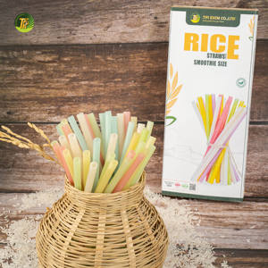 Pailles en paille de riz vietnamienne, naturelles, simples, écologiques, pour cocktails, mariages, fêtes, usage domestique - durables - Product Image 3