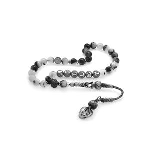 1000 in argento Sterling Kazaz con nappe sfera di quarzo pietra naturale perline di preghiera con il nome scritto 101002018 - Product Image 2