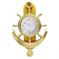 Reloj de Pared de Cuarzo de Latón Náutico Art Deco Vintage para Bodas, Hogar, Oficina y Decoración Interior Costera