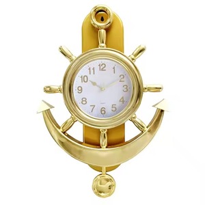 <b>Vintage</b> Nautical Brass Wall <b>Clock</b> for Maritime Home Office and Coastal Interior Decoration - Product Image 1